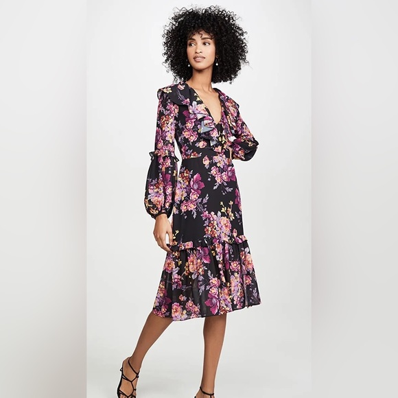Amanda Uprichard Talulah Midi Dress in Evening Blossom